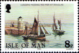 Man Poste N** Yv:177 Mi:182 Luggers Passing Red Pier At Douglas - Man (Insel)