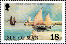 Man Poste N** Yv:179 Mi:184 Nickeys Leaving Port St.Mary Harbour - Man (Insel)