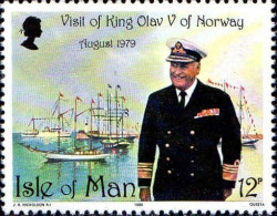 Man Poste N** Yv:165 Mi:172 Visit Of King Olaf V Of Norway - Isle Of Man