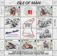 Man Bloc Obl Yv:16 80th Anniversary Of The Tourist Trophy Mountain Course (TB Cachet Rond) - Isle Of Man