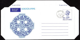 Man Aérogr Obl (112) Aerogramme Heritage'86 (TB Cachet à Date) - Man (Ile De)