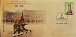 India 2024 The Bombay Sappers War Memorial Rs.5 1v FIRST DAY COVER FDC As Per Scan - Militaria