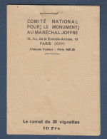 JOFFRE - Carnet Complet De 20 Vignettes - Vignettes Militaires