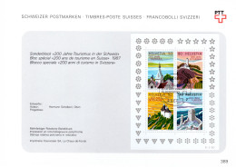 Suisse Bloc Obl Yv:25 Mi:25 200 Ans De Tourisme (TB Cachet à Date) Bern 4-9-87 Feuillet PTT - Blocchi & Foglietti