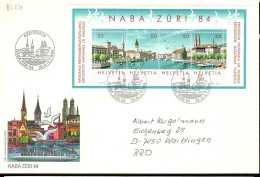 Suisse Bloc Obl Yv:24 Mi:24 Naba Züri 84 (TB Cachet à Date) Zürich - Blokken