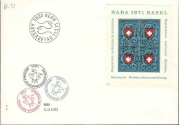 Suisse Bloc Obl Yv:21 Mi:21 Naba 1971 Basel (TB Cachet à Date) Bern 11-3-71 Fdc - FDC