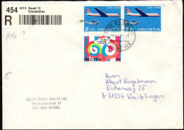 Suisse Avion Obl Yv:46 2x 1330  50ans De La Poste Aérienne (TB Cachet à Date) Et Phonothèque Nationale - Used Stamps