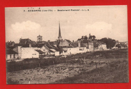 (RECTO / VERSO) AUXONNE EN 1917 - N° 5 - BOULEVARD PASTEUR - CACHET MILITAIRE GARE DE DIJON - Auxonne