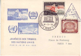 (Timbres). FDC 1er Jour. Unesco 16.05.59 (4) Paris & 16.05.59 Paris & 02.06.808 Paris (6) & 17.12.66 (7) - UNESCO