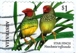 AUSTRALIA 2018 $1 Multicoloured, Birds - Finches Of Australia-Star Finch Die-Cut Self-Adhesive Used - Oblitérés