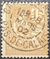 N°117 Mouchon 15c Orange. Cachet Du 28 Mars 1902 à Gare De Calais - 1900-02 Mouchon
