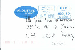 FRANCE Ca.2012:  LSC Avec Affr, Mécanique - Lettres & Documents