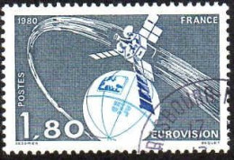 France Poste Obl Yv:2073 Mi:2191 Eurovision Satellite (TB Cachet Rond) - Used Stamps