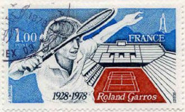 France Poste Obl Yv:2012 Mi:2102 Roland Garros 1928-1978 (Tennis) (beau Cachet Rond) - Gebraucht