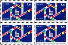 France Poste N** Yv:2050 Mi:2154 Election Assemblée Européennes (Bloc De 4) - Unused Stamps