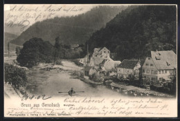 AK Gernsbach, Ortsansicht Mit Flusspartie  - Gernsbach