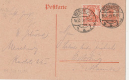 Deutsches Reich  Karte Mit Tagesstempel Merseburg 1919 LK Saalekreis - Briefe U. Dokumente