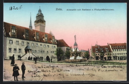 AK Zeitz, Altmarkt Mit Rathaus Und Finkgräfebrunnen  - Zeitz