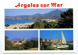 Carte Multivues - ARGELÈS-SUR-MER - Le Village - La Plage - Le Port - Argeles Sur Mer