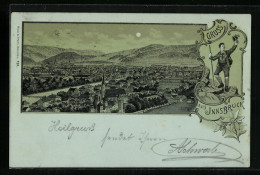 Lithographie Innsbruck, Totalansicht, Bergsteiger  - Other & Unclassified