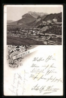 Lithographie Kufstein, Totalansicht Mit Bergpanorama  - Other & Unclassified