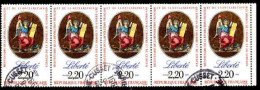 France Poste Obl Yv:2573 Mi:2708 Liberté Bande De 5 (TB Cachet Rond) - Used Stamps
