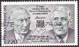 France Poste Obl Yv:2501 Mi:2636 Konrad Adenauer & Charles De Gaulle (Obl.mécanique) - Gebraucht
