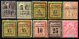 3356 10 CLASSIC STAMPS LOT 5 MH, 5 WITHOUT GUM - Neufs