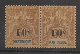 MARTINIQUE - 1904 - N°YT. 52 - Type Groupe 10c Sur 30c Brun - VARIETE 0 Rogné T.a.n. - Neuf Luxe** / MNH - Ongebruikt