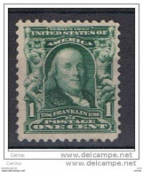 U.S.A.:  1902/03  B. FRANKLIN -  1 C. STAMP  NO  GLUE  -  YV/TELL. 144 - Used Stamps