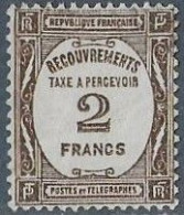 FRANCE Taxe N°62 (*)     Neuf Sans Gomme - 1859-1959 Nuovi