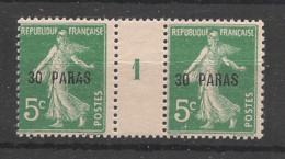 LEVANT - 1921-22 - N°YT. 28 - Type Semeuse 30pa Sur 5c Vert - Paire Millésimée - Neuf Luxe** / MNH - Unused Stamps