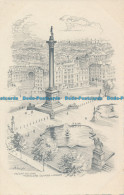R166624 Nelsons Column. Trafalgar Square. London. W. Barton. Pencil Sketch - Andere & Zonder Classificatie