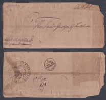 Inde British India 1870's Used Stampless Cover, Postage Due, One Anna, Calcutta To Lucknow, Judge - 1858-79 Compagnie Des Indes & Gouvernement De La Reine