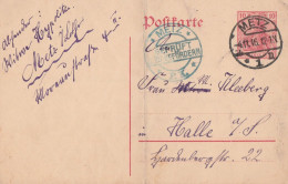 Deutsches Reich  Karte Mit Tagesstempel Metz 1916 Lothringen Mit Zensur - Covers & Documents