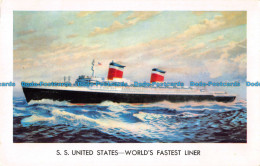 R166679 S. S. United States. Worlds Fastest Liner. Richkrome. Steelograph - Monde