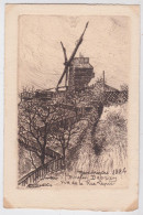 Paris 18e Moulin Debray Vue De La Rue Lepic Montmartre 1884 Cpa Gravure - District 18