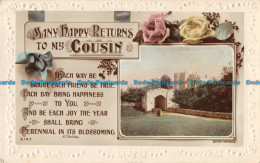 R165674 Greetings. Many Happy Returns To My Cousin. Church. Rotary. RP. 1920 - Monde