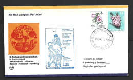 West Germany Soccer World Cup 1974 Australia 2c & 13c Flowers FU On Illustrated Cover To Germany, Lufthansa Cachet - 1974 – Allemagne Fédérale