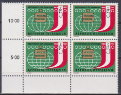 1987 , Mi 1898 ** (1) - 4 Er Block Postfrisch - Weltkongreß Der Sparkassen - Wien 1987 - Neufs