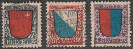 Schweiz: 1920, Mi. Nr. 153-55, „Pro Juventute“: Wappen (III).   Gestpl./used - Oblitérés