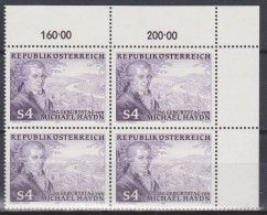 1987 , Mi 1900 ** (1) - 4 Er Block Postfrisch - 250. Geburtstag Von Michael Haydn - Ongebruikt