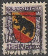 Schweiz: 1921, Mi. Nr. 173, „Pro Juventute“: Wappen (VI),  20+5 C. Bern.   Gestpl./used - Oblitérés