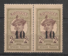 MARTINIQUE - 1920 - N°YT. 84 - Martiniquaise 10c Sur 2c - VARIETE 0 Incomplet T.a.n. - Neuf Luxe** / MNH - Unused Stamps