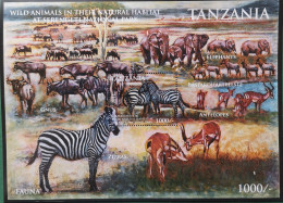 Tansania 2011 Großblock** Zebras Und Andere Tiere Im Serengeti Nationalpark - Tanzania (1964-...)