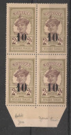 MARTINIQUE - 1920 - N°YT. 84d - Martiniquaise 10c Sur 2c - VARIETE Petit 0 Dans Bloc De 4. - Neuf Luxe** / MNH - Ongebruikt