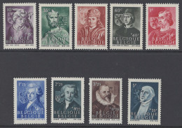 BELGIQUE - 1944 - MNH/***- LUXE - HOMMES CELEBRES BEROEMDE MANNEN¨ - COB 661-669  -  Lot 26064 - Unused Stamps