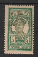 MARTINIQUE - 1922-25 - N°YT. 95 - Martiniquaise 15c Vert - VARIETE Chiffres Décalés - Neuf* / MH VF - Ongebruikt