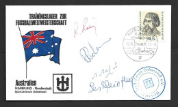 West Germany Soccer World Cup 1974 Australia Training Centre Cover , Multi Signed , 25 Pf Franking ,  Norderstedt Cancel - 1974 – West Germany