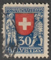 Schweiz: 1924, Mi. Nr. 212, „Pro Juventute“: Wappen (VII),  30+10 C. Bundeswappen,.   Gestpl./used - Used Stamps